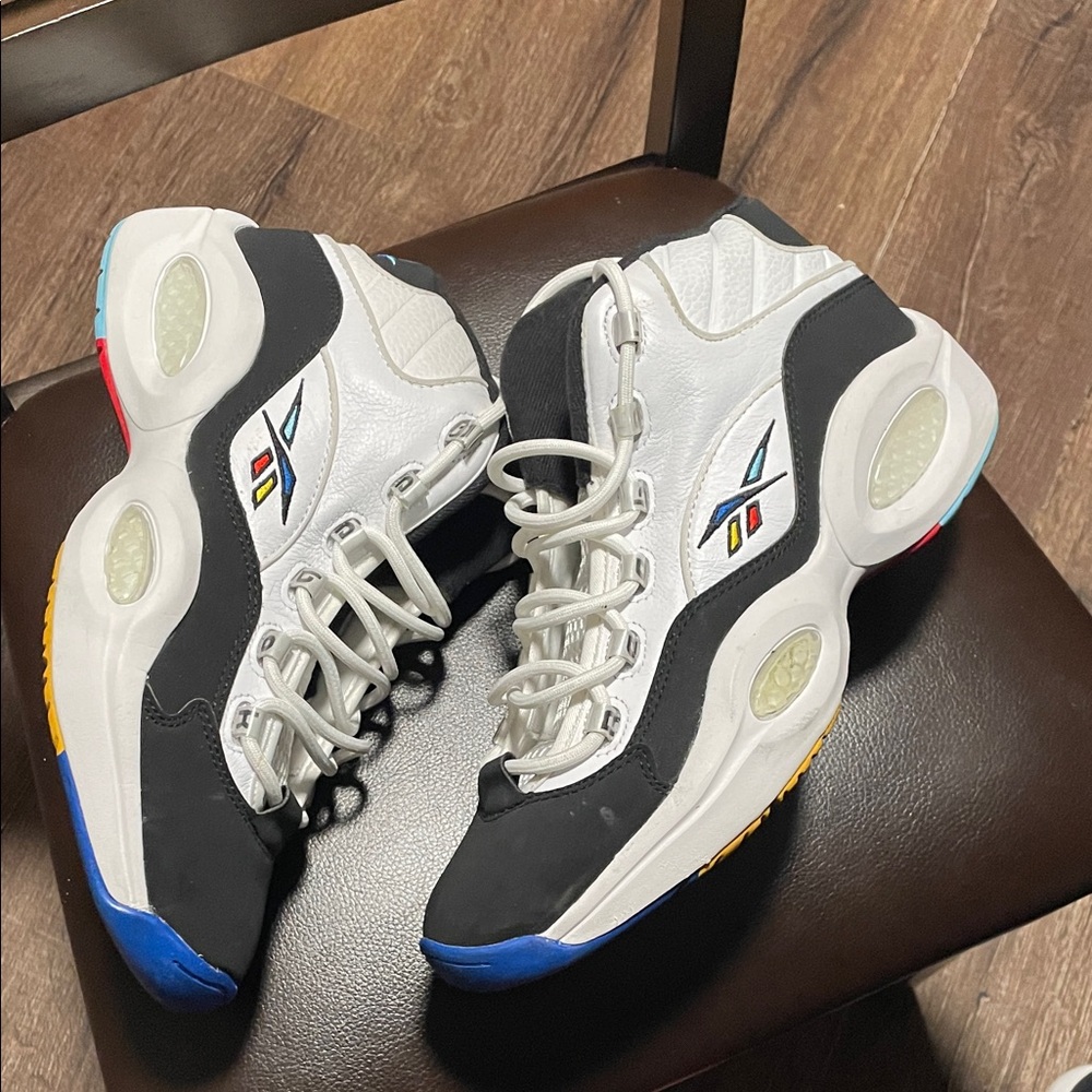 Men’s Basketball AI3 Allen Iverson White/Black with Blue & Red Accents - Picture 3 of 7